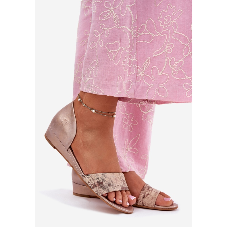 Sandálias de couro Maciejka 01971-71 PLN dourado 1