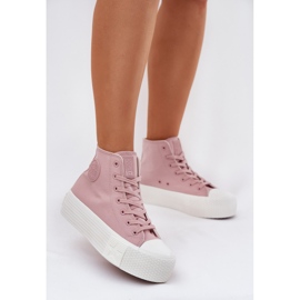 Tênis femininos na plataforma Big Star RR274739 Pink rosa 2
