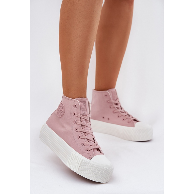Tênis femininos na plataforma Big Star RR274739 Pink rosa 2