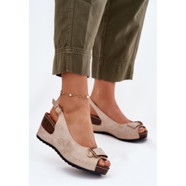 EVento Sandálias leves femininas para sapatos de conforto bege-ouro dourado 2