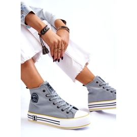 Big Star Tênis de material alto feminino na grande estrela ll274188 plataforma azul claro 5