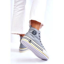 Big Star Tênis de material alto feminino na grande estrela ll274188 plataforma azul claro 2