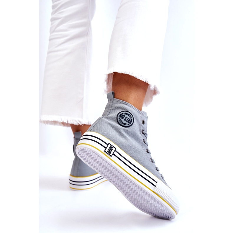 Big Star Tênis de material alto feminino na grande estrela ll274188 plataforma azul claro 2