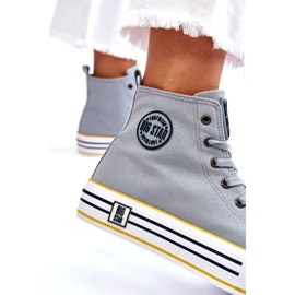 Big Star Tênis de material alto feminino na grande estrela ll274188 plataforma azul claro 3