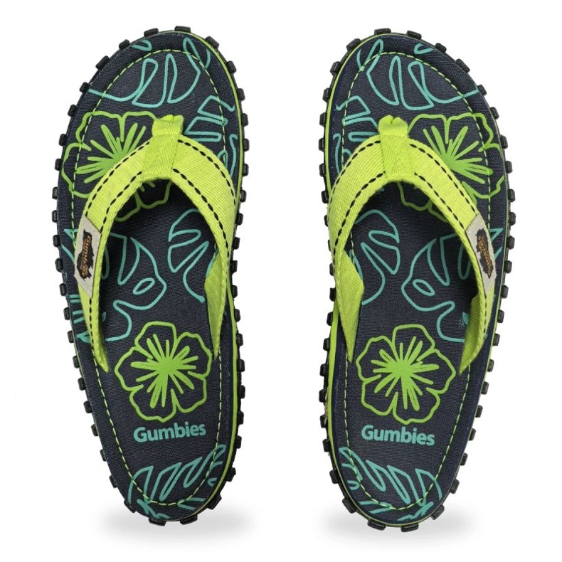 Flip-flops gumbies ilhas chinelas hibiscus gu-ffisl148 verde 1