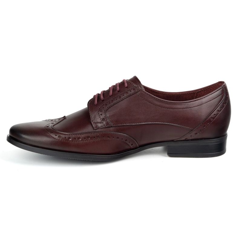 Olivier Sapatos de couro Brogs masculinos - Cherry Modelo 1023 vermelho 1