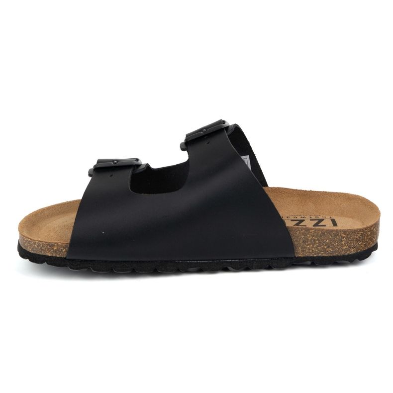 Vriston Sapatos masculinos chinelos ajustáveis ​​Alexz Black Skin Face preto 1