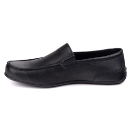 Polbut Mocassins de couro masculino 2105 ervilha de gordura preta preto 1
