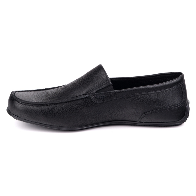 Polbut Mocassins de couro masculino 2105 ervilha de gordura preta preto 1