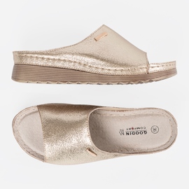 Goodin Flip de ouro feminino na plataforma dourado 1