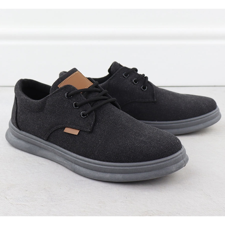 Sapatos casuais masculinos Black Nowacki 1059-H preto 1