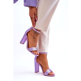 Salto feminino com zircões roxos tolet 2