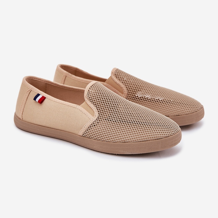 EVento Tênis de tênis de malha de malha de homens abertos masculinos bege 1