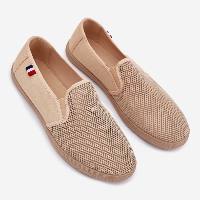 EVento Tênis de tênis de malha de malha de homens abertos masculinos bege 2