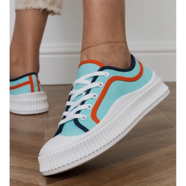 Tênis plataforma feminino azul 2