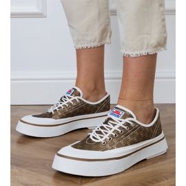 Tênis de mulheres marrons na plataforma castanho 1