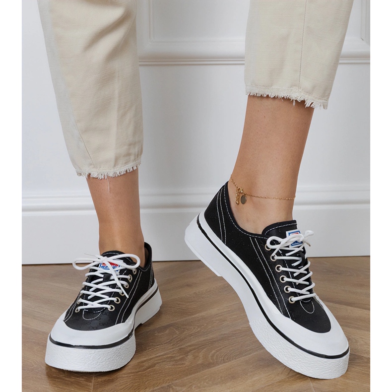 Tênis plataforma feminino preto 2