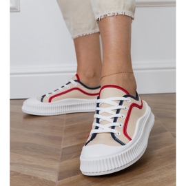 Tênis plataforma feminino bege 1