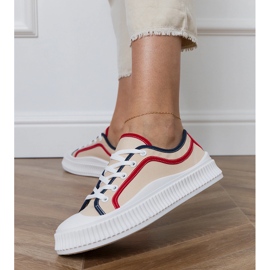 Tênis plataforma feminino bege 2