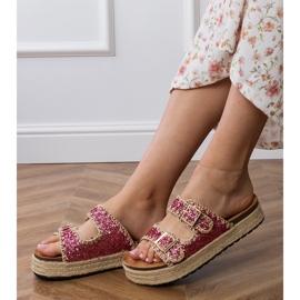 Alpargelas rosa brilham com fivelas 2