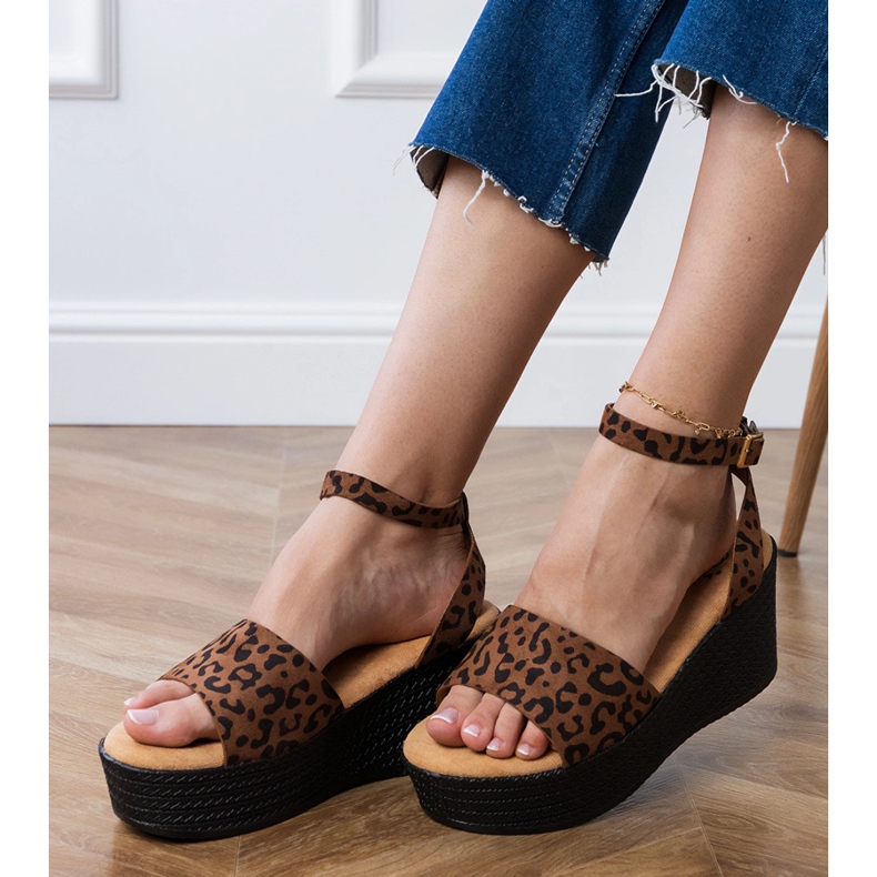 Sandálias de pantera na plataforma Ekozamsz multicolorido 2