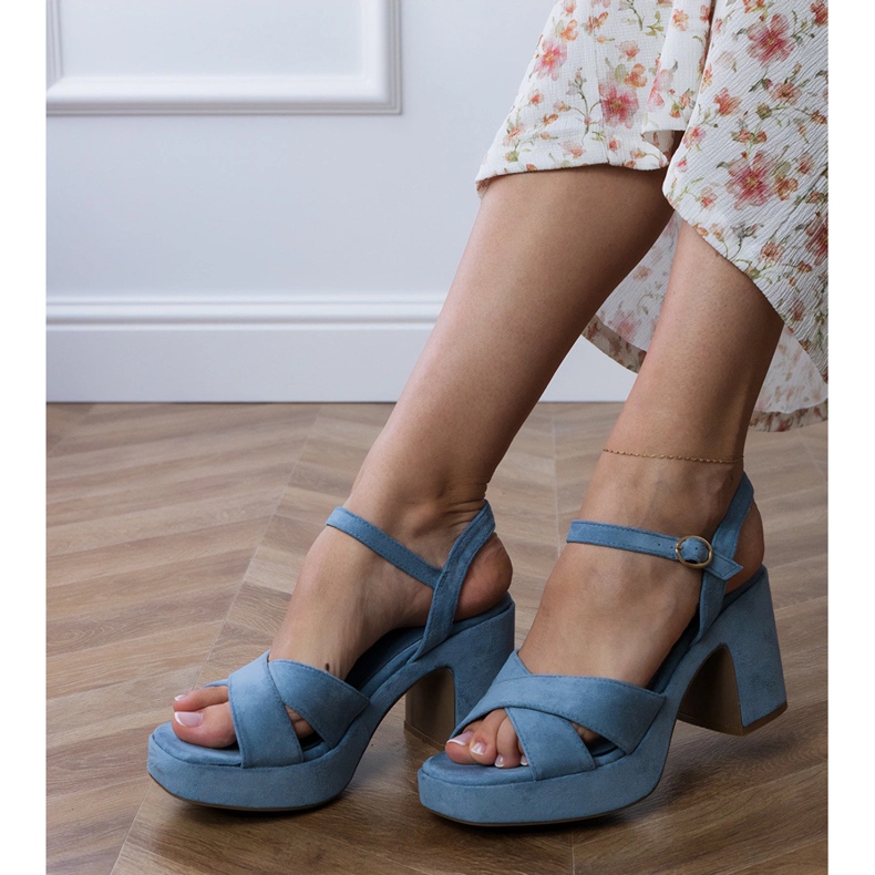 Blue Ekozamszowe Sandals no post azul 1