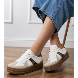 Tênis de leopardo feminino na plataforma branco 2