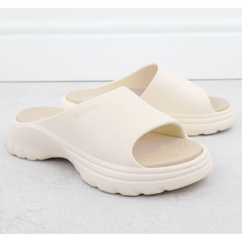 Slippers femininos Big Star RR274A579 Beige bege 1