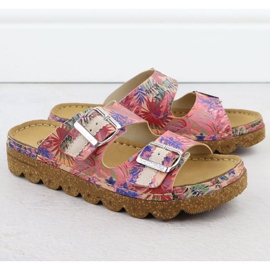 Rieker v8751-90 chinelos femininos rosa 1