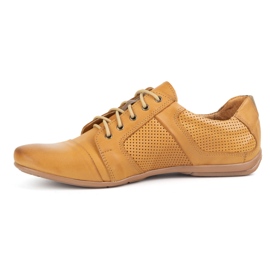 Polbut Sapatos de couro de renda masculina castanho 1