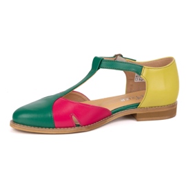 Olivier Sandálias de couro feminino 4240/35 Ziel/roz/zol verde 1