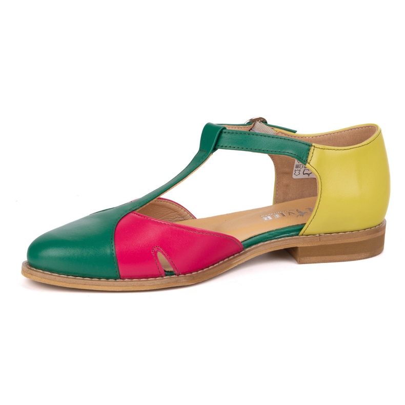 Olivier Sandálias de couro feminino 4240/35 Ziel/roz/zol verde 1