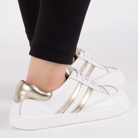 Sneakers descalços Kaia Olivier, de couro branco - sapatos de couro branco 1