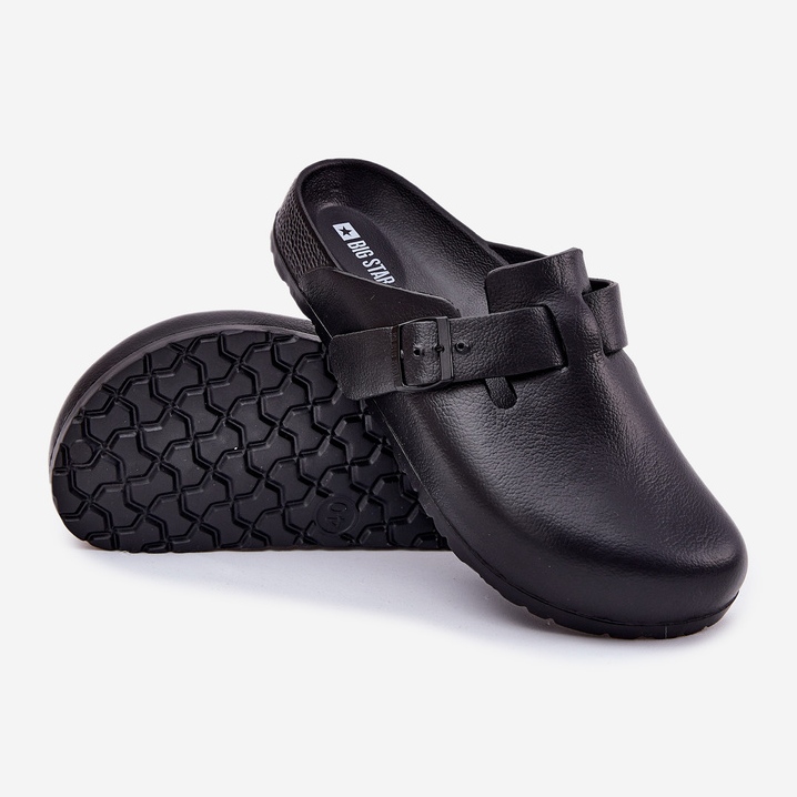Big Star Flip -flops de espuma tamancos masculinos com uma grande estrela rr174a022 fivela preta preto 2