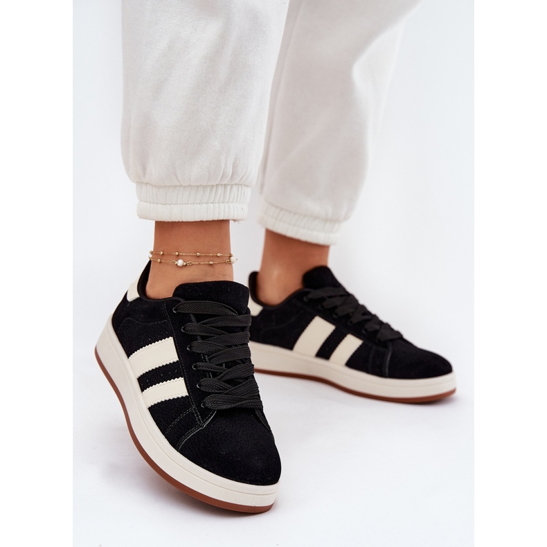 EVento Tênis femininos com camurça Eco Black preto 2