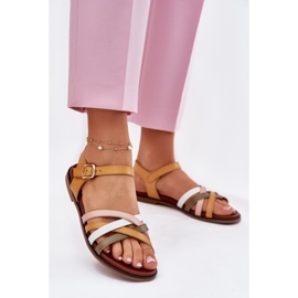 Sandálias femininas com Sergio Leone SK090H Swinging Stripes Yellow amarelo 2