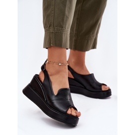 ARTIKER Sandálias de couro feminino para ancoragem artter 52c0484 preto 2