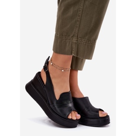 ARTIKER Sandálias de couro feminino para ancoragem artter 52c0484 preto 1