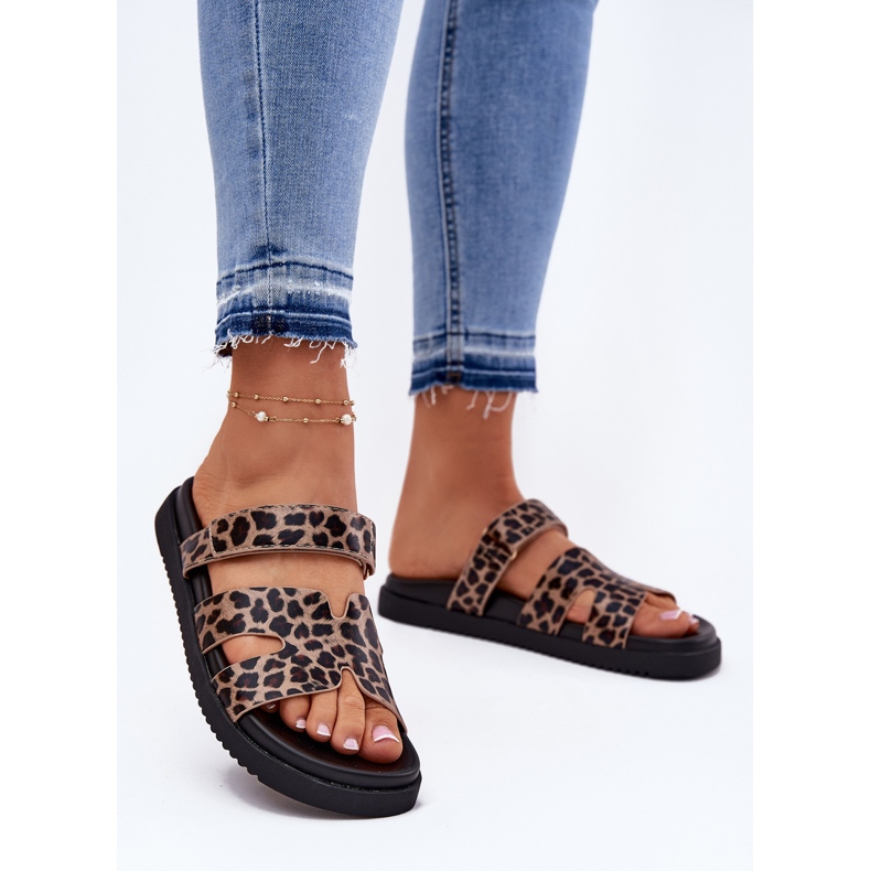 Flip de mulheres com Vinceza 17401 Velcro Leopard marrom 2