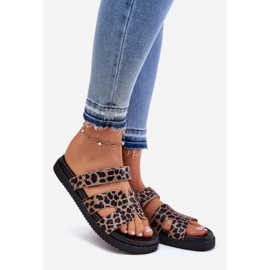 Flip de mulheres com Vinceza 17401 Velcro Leopard castanho 1