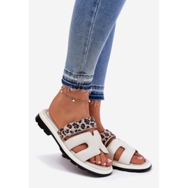 Flip de couro feminino Vinceza 66769 Luz abaixo bege 1