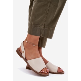 EVento Sandálias planas femininas eco de couro bege 1