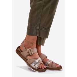 Sandálias femininas com inblu gs000056 bege 1