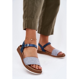 Sandálias femininas com uma trança no Inblu GS000050 Blue Bar azul 2 Sandálias femininas com uma trança no Inblu GS000050 Blue Bar azul 2