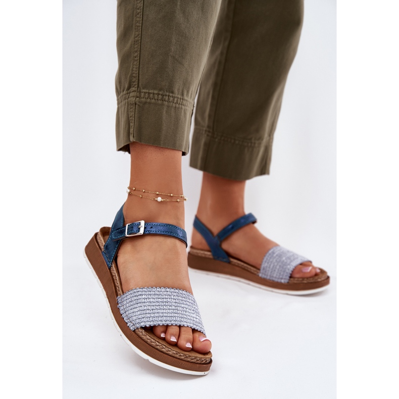 Sandálias femininas com uma trança no Inblu GS000050 Blue Bar azul 2 Sandálias femininas com uma trança no Inblu GS000050 Blue Bar azul 2