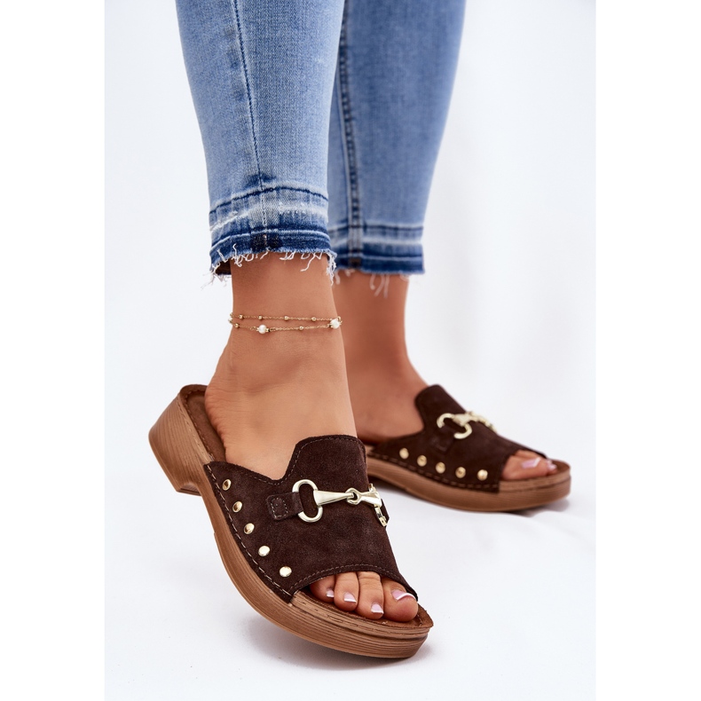 Camurcedores femininos Inblu tf0002k marrom castanho 2