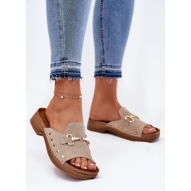 Slippers de camurça feminina Inblu tf0002k bege 2