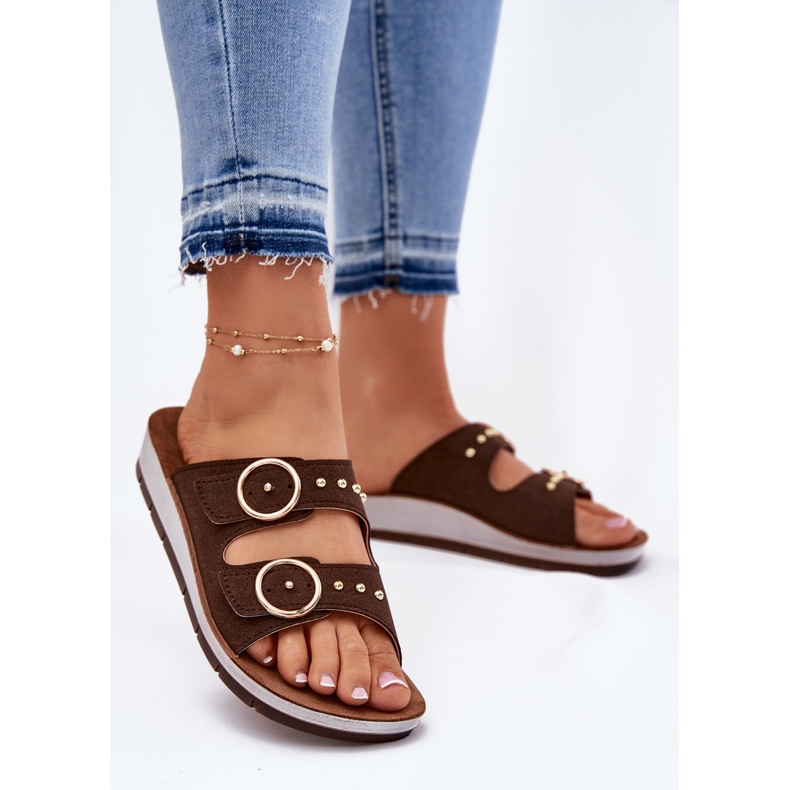 Inblu Confortável feminino feminino CP000054 FLIP BROWN -FLIPS marrom 2