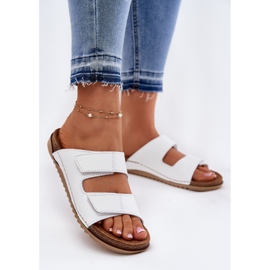 Chinelos de couro feminino inblu aa0005gu branco 2