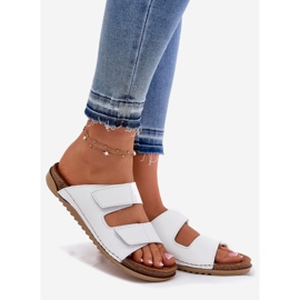 Chinelos de couro feminino inblu aa0005gu branco 1